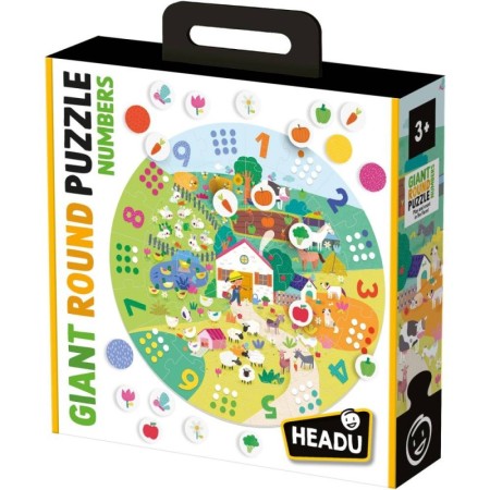 Puzzle Mare Educativ Rotund cu Numere